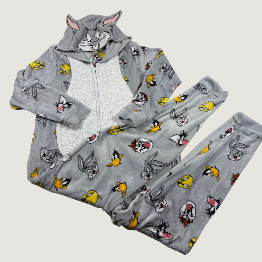 Looney Tunes Bugs Bunny Fleece Union Suit Pajamas Soft Plus Size 2X 18W-20W 90s